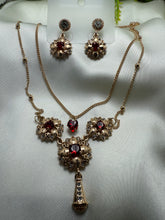 Gold Plated with Red Stone Mala Set-02
